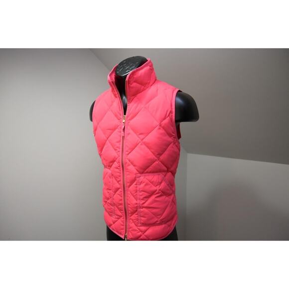 J Crew Puffer Vest Down Waterfowl Pink Full Zip Performance Womens Sz Small - Picture 3 of 9